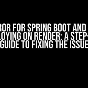 CORs Error for Spring Boot and Angular App Deploying on Render: A Step-by-Step Guide to Fixing the Issue