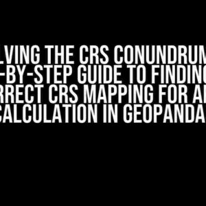 Solving the CRS Conundrum: A Step-by-Step Guide to Finding the Correct CRS Mapping for Area Calculation in Geopandas